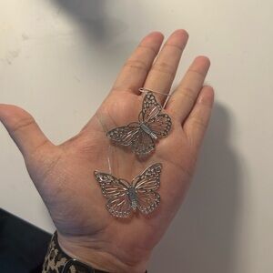 Silver Butterfly Dangle Earrings Whimsical Festival Style